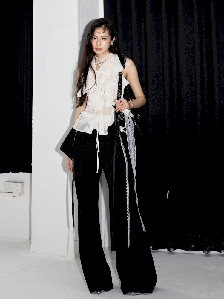 Stacked Collar Backless Neck Tank Top【s0000013206】