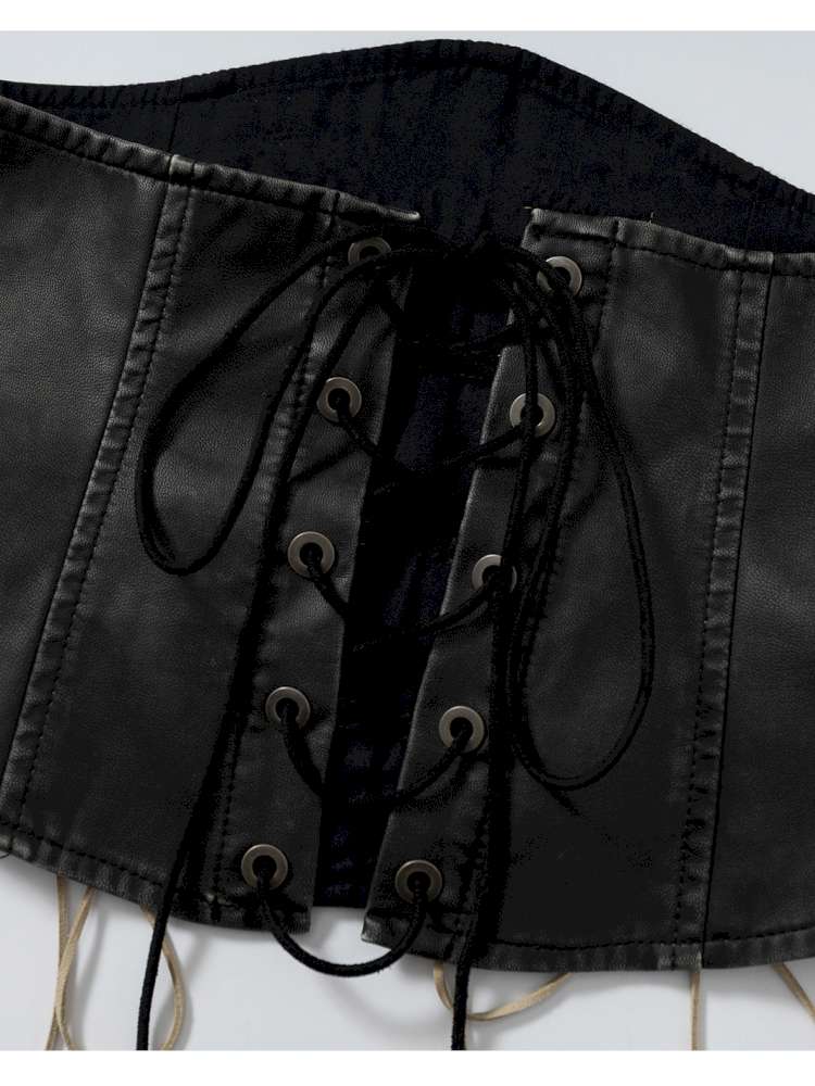 Double-breasted belted waist belt【s0000014464】
