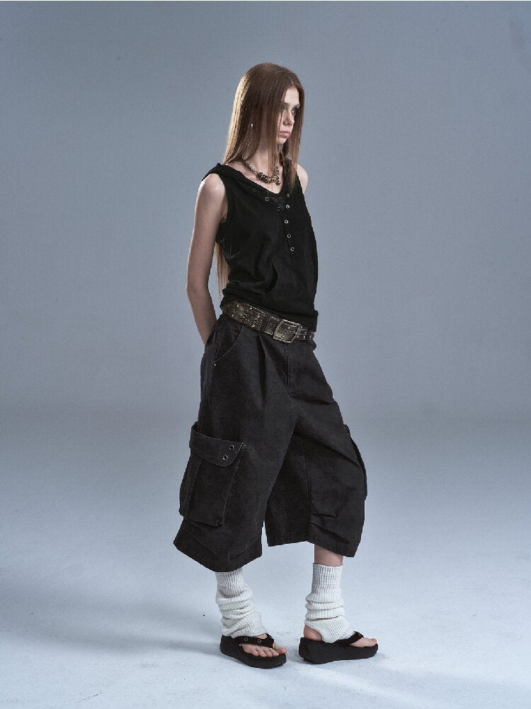 Fake Two Piece Hooded Panel Vest【s0000016903】