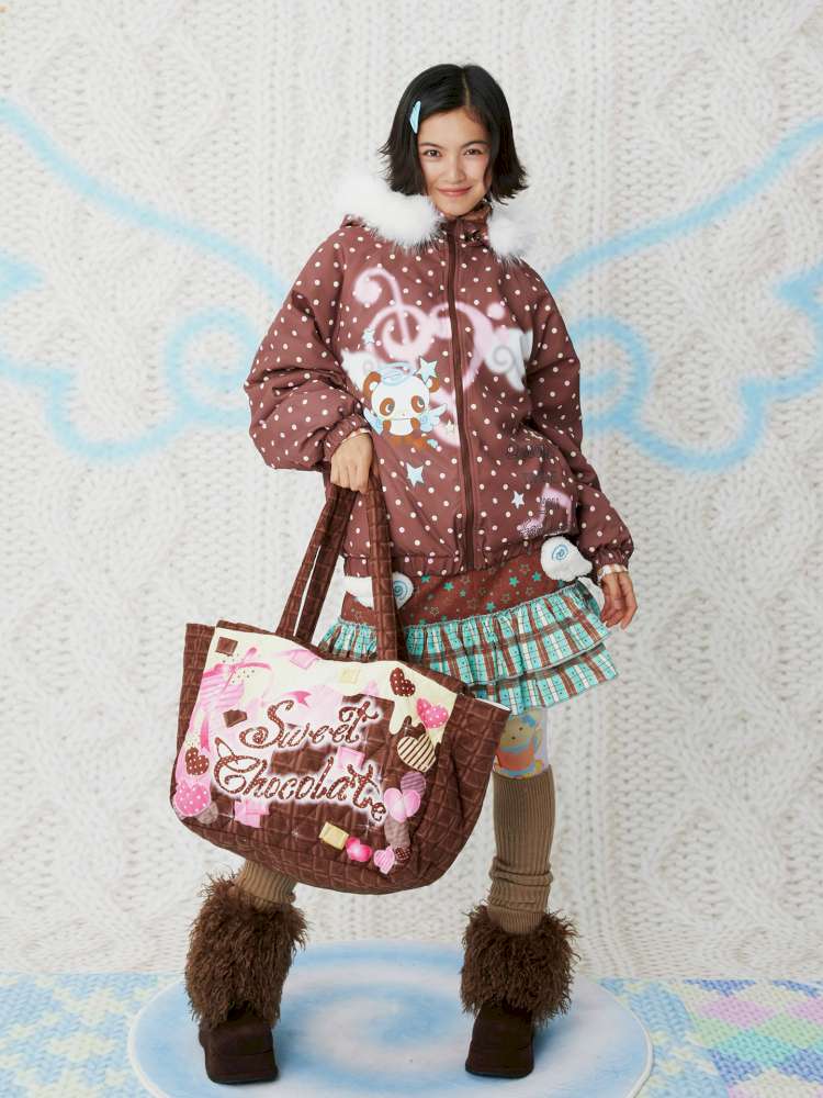 Chocolate Reversible Quilted Bag【s0000014850】