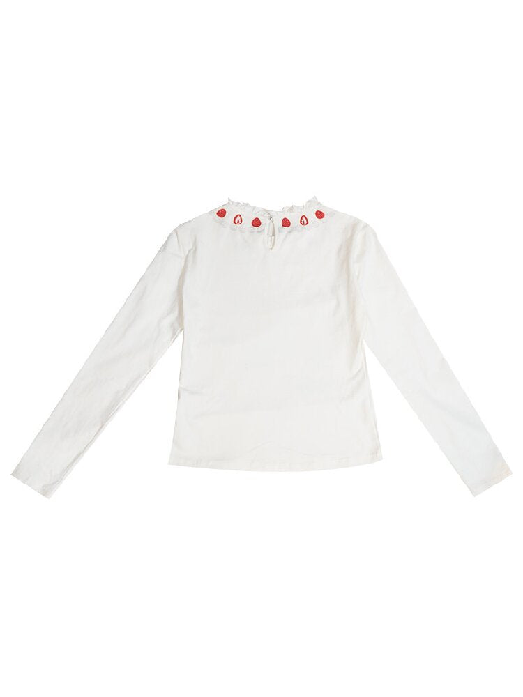 Lace Collar Long Sleeve Top【s0000018536】