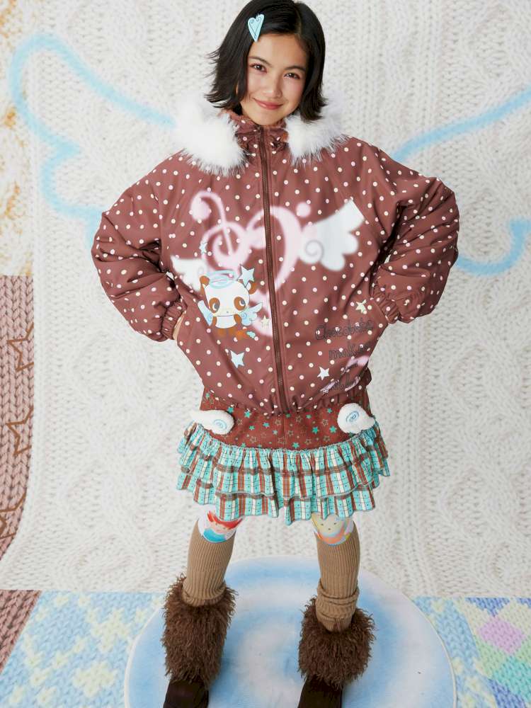 Brown Corduroy Wings Fall Winter Skirt【s0000014848】