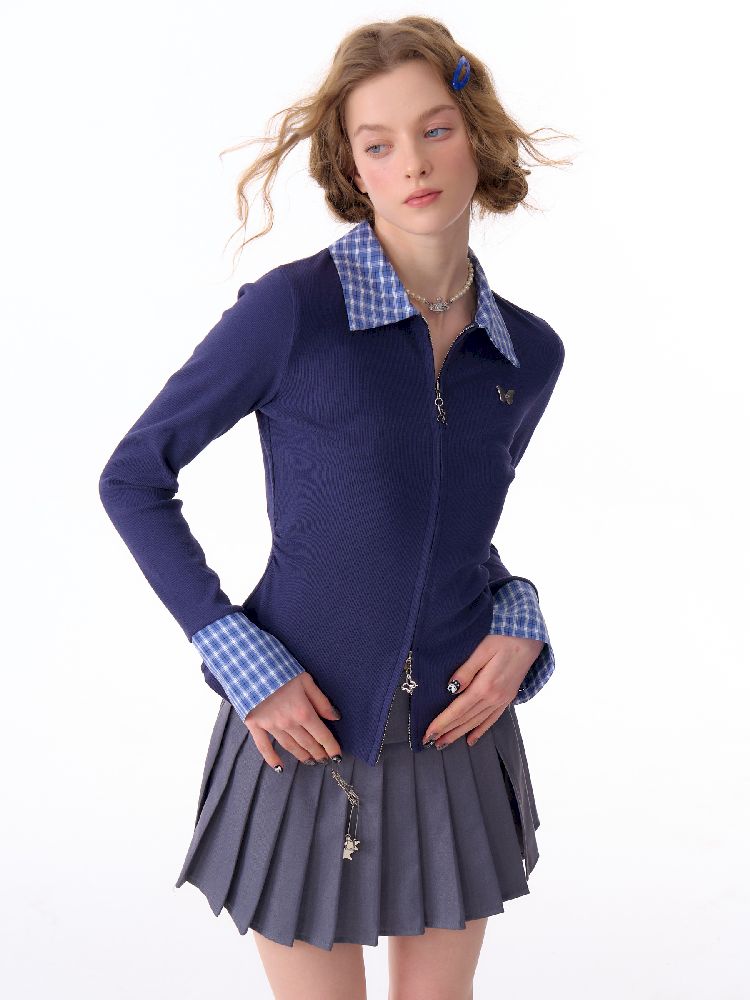 Long Sleeve Navy Blue Shirt【s0000012260】