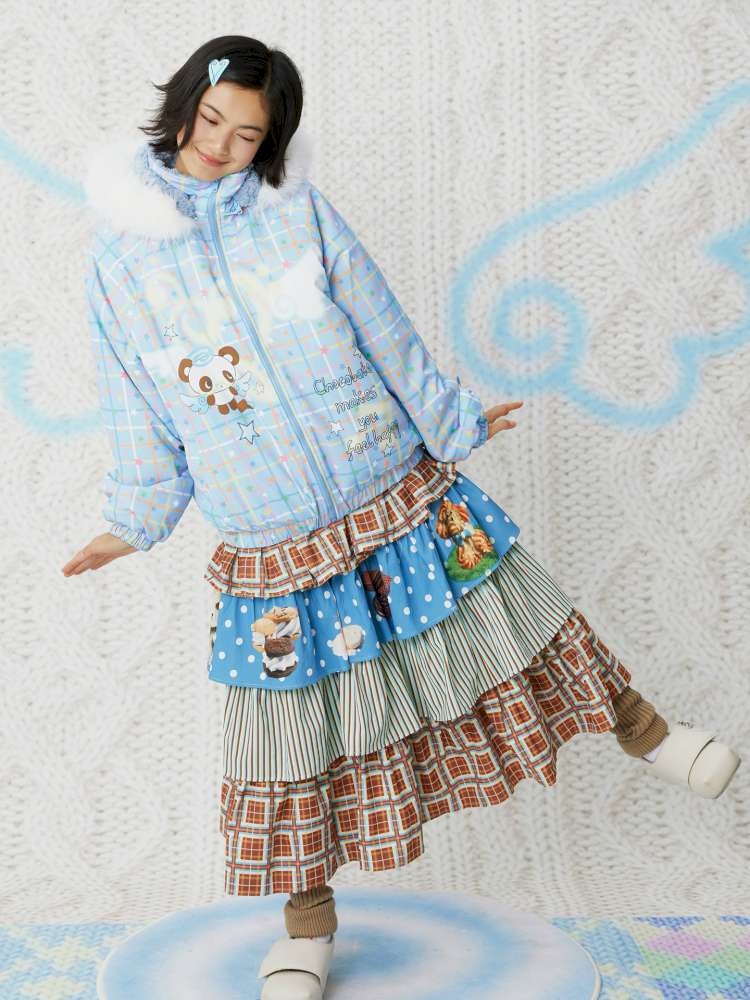 Chocolate Cake Print Versatile Skirt【s0000014860】