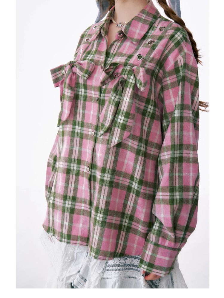 Loose Plaid Shirt Jacket【s0000012218】
