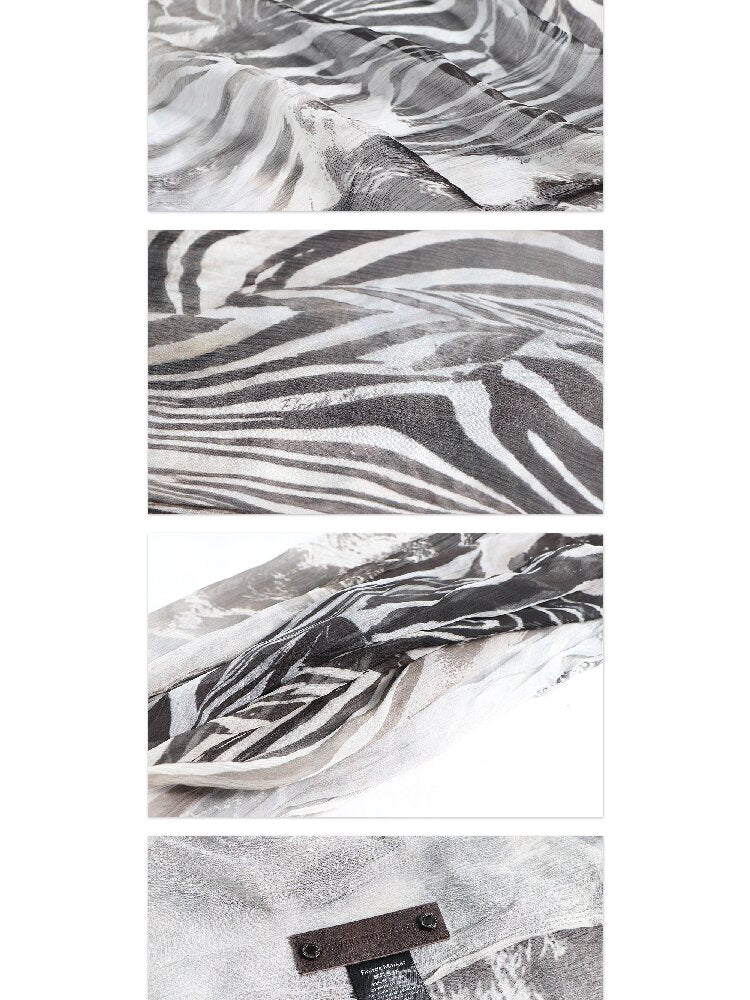 Silk Zebra Print Halter Vest【s0000017664】