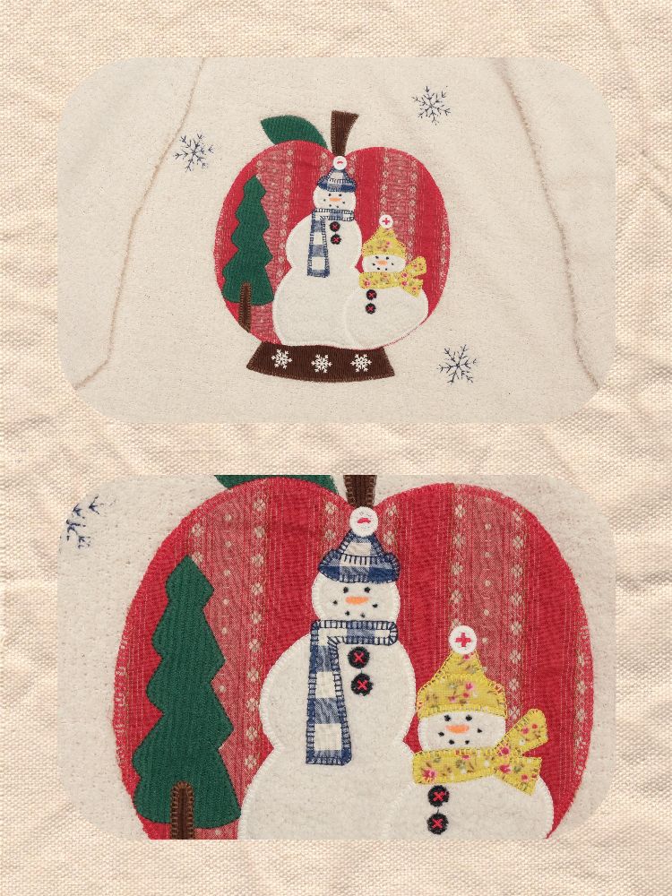 Snowman appliqué Christmas sweater【s0000005579】