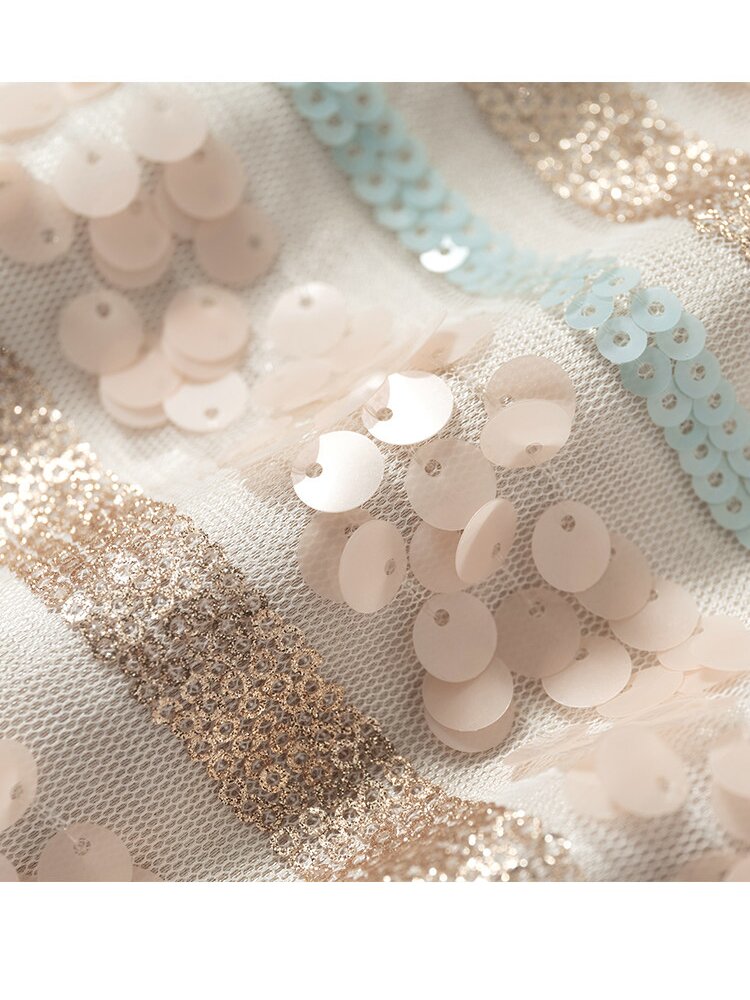 Baroque Sequin Satin Halter Dress【s0000017239】