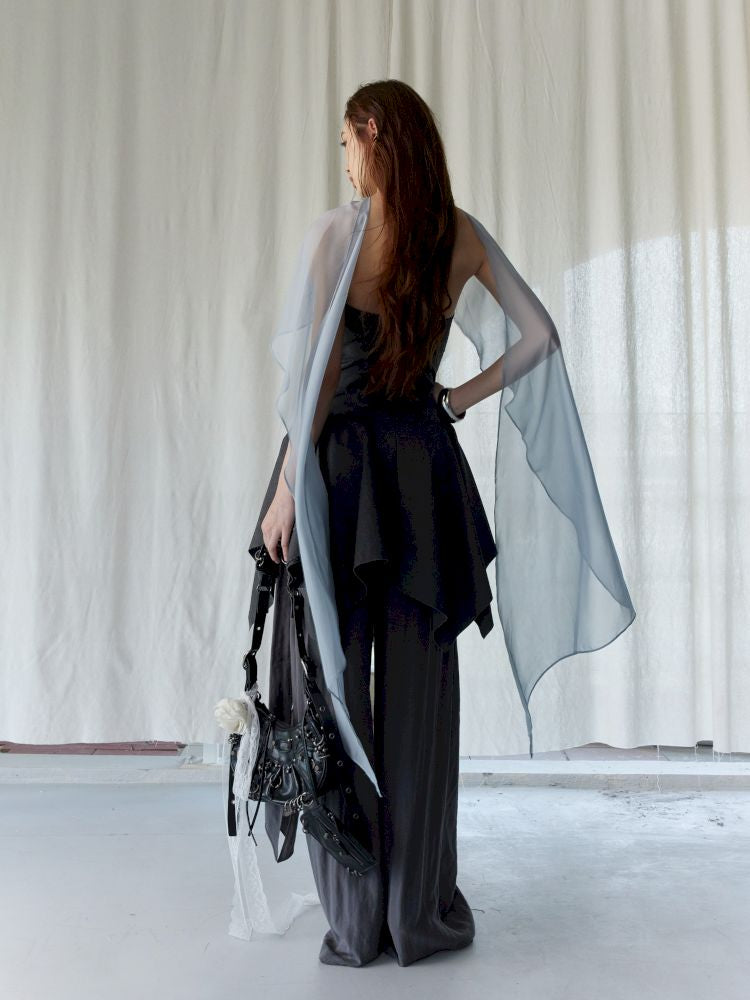 Pleated Irregular Hem Sheath Tank Top【s0000013220】