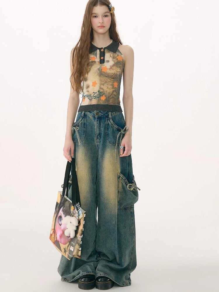 Starfall Cat Print Knitted Vest【s0000016849】