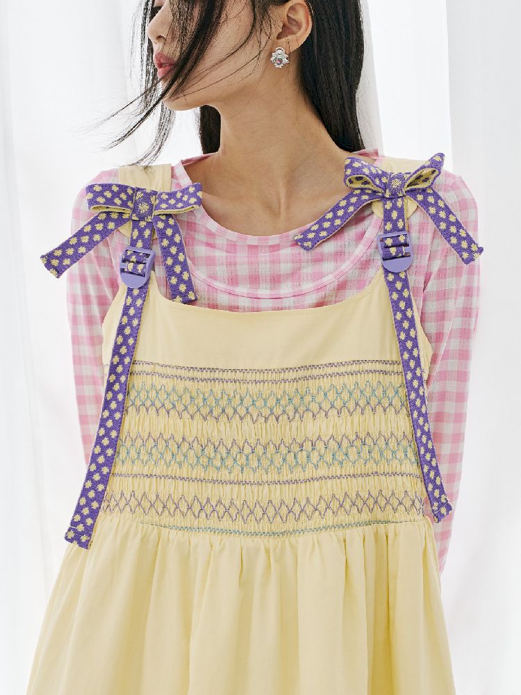 Yellow Sleeveless Halter Dress【s0000012005】