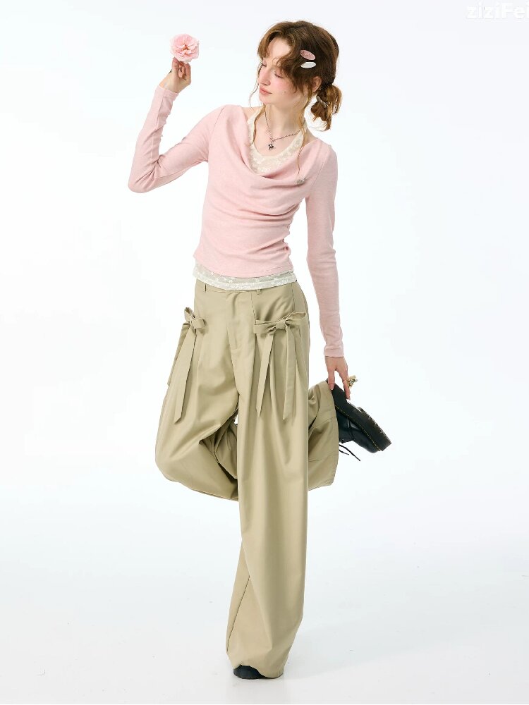 Soft Swept Neck Halter Knit Sweater【s0000017883】