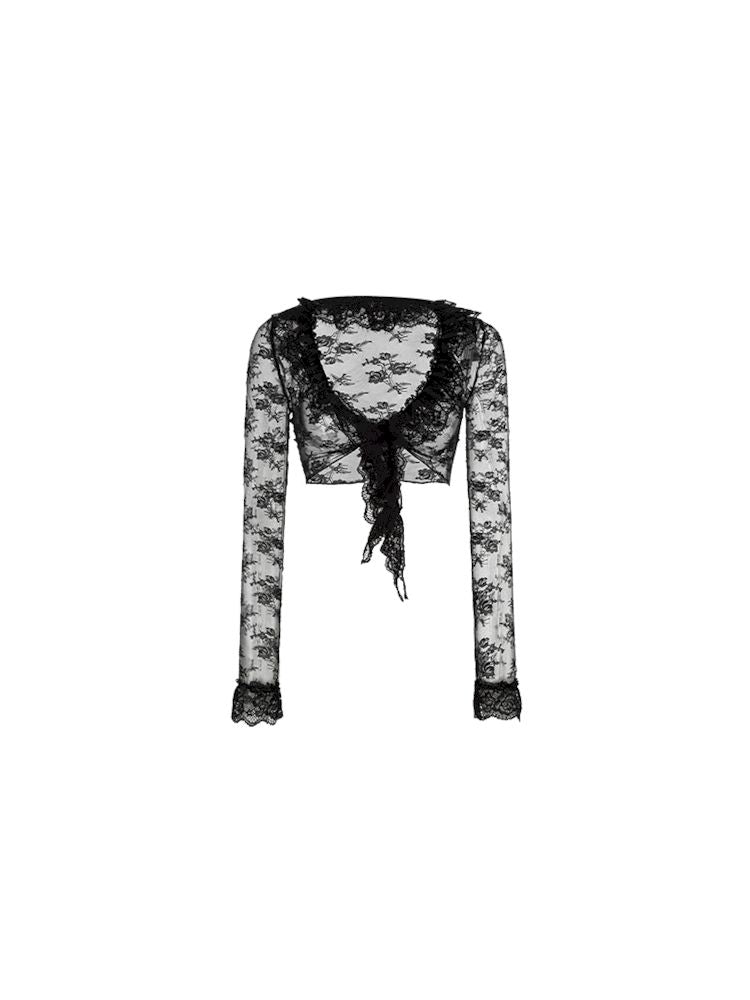 Lace super short cardigan【s0000009433】