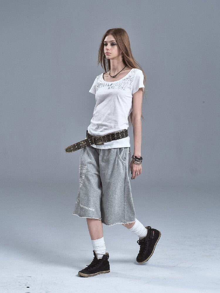 Silver Print Terry Sweatpants【s0000016632】