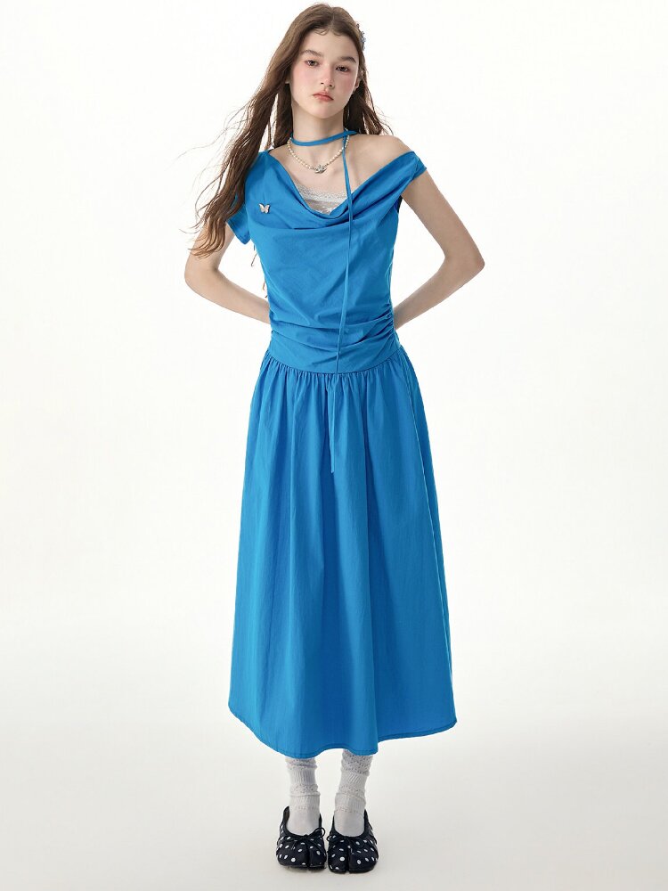 Retro Lazy Waist Cinching Long Dress【s0000017310】