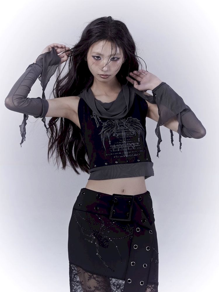 Simple skinny dark undershirt T-shirt【s0000012380】