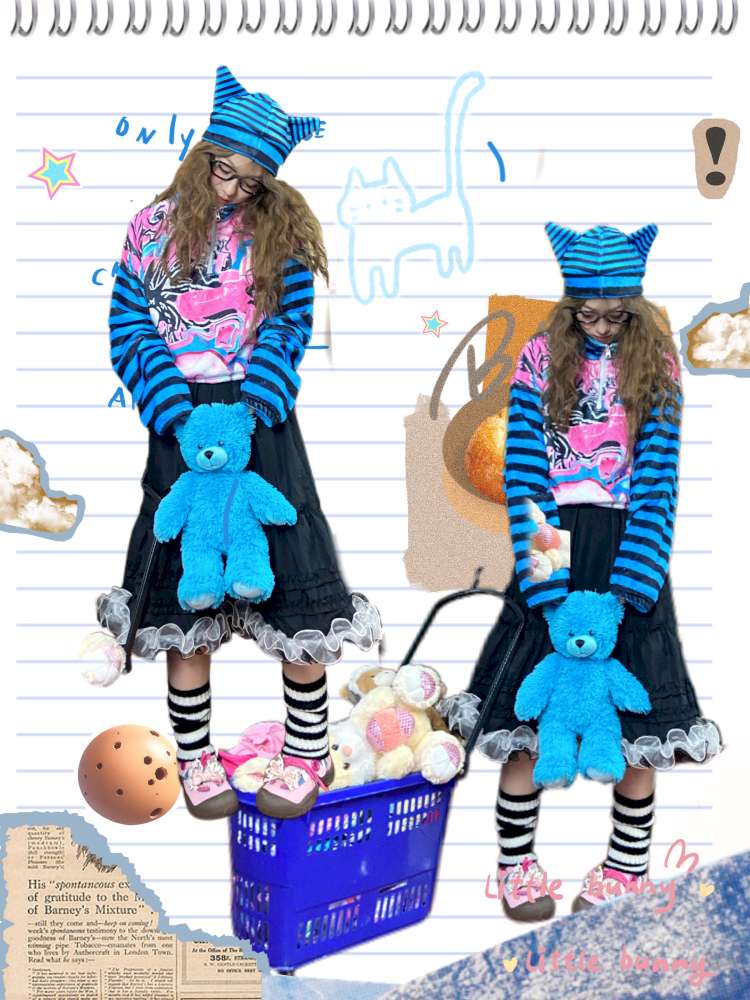 Striped Patchwork Plush Sweater【s0000015054】