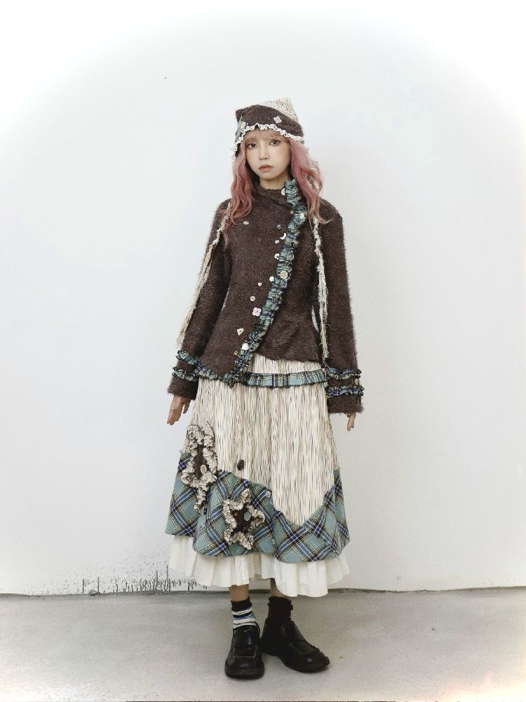 Punk Lace Flared Sleeve Knit Top【s0000010485】