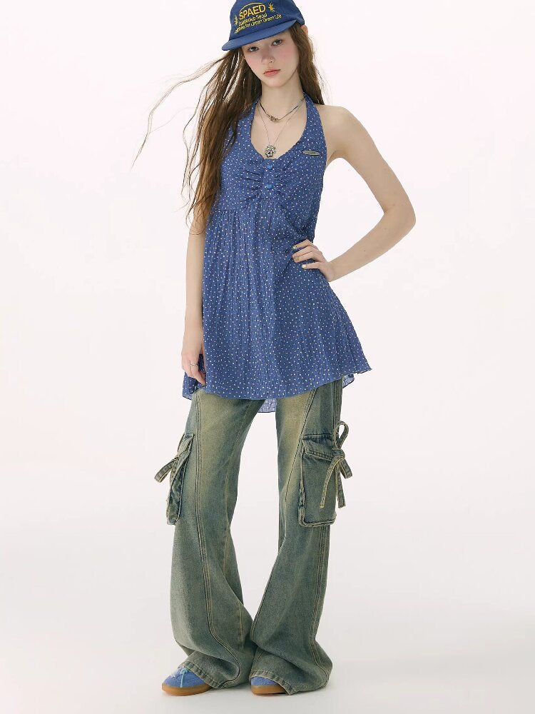 Mid Summer Floral Halterneck Camisole Top【s0000016845】