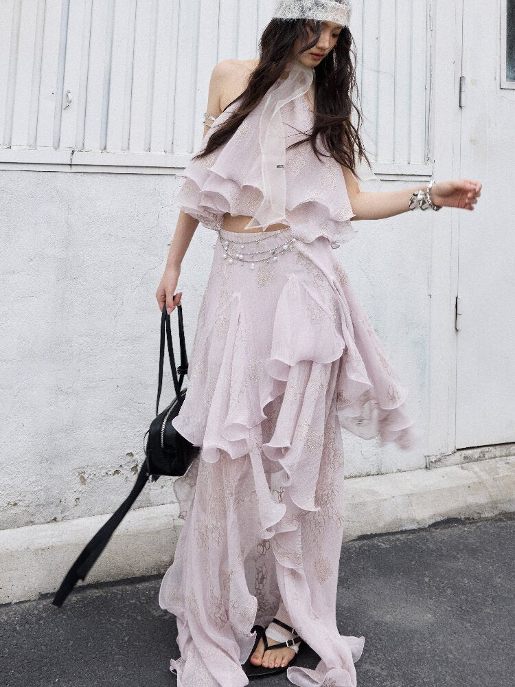 Romantic Ruffle Two-Piece Dress【s0000016868】