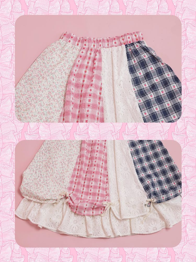 Strawberry Petal Lace Half Skirt【s0000012018】