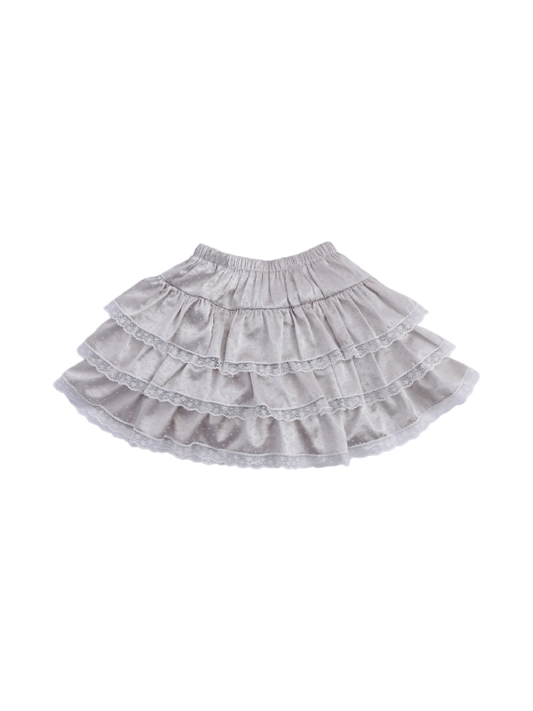 Vintage Lace Satin Cake Skirt【s0000017485】
