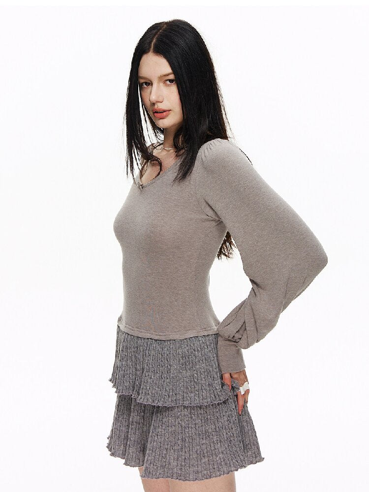 Lantern Patchwork Knitted Skirt【s0000015882】