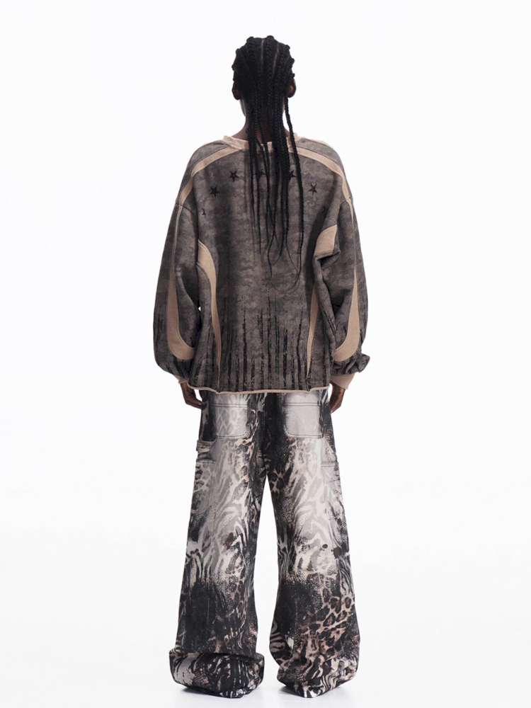 Dark Camouflage Ripped Cardigan【s0000015171】