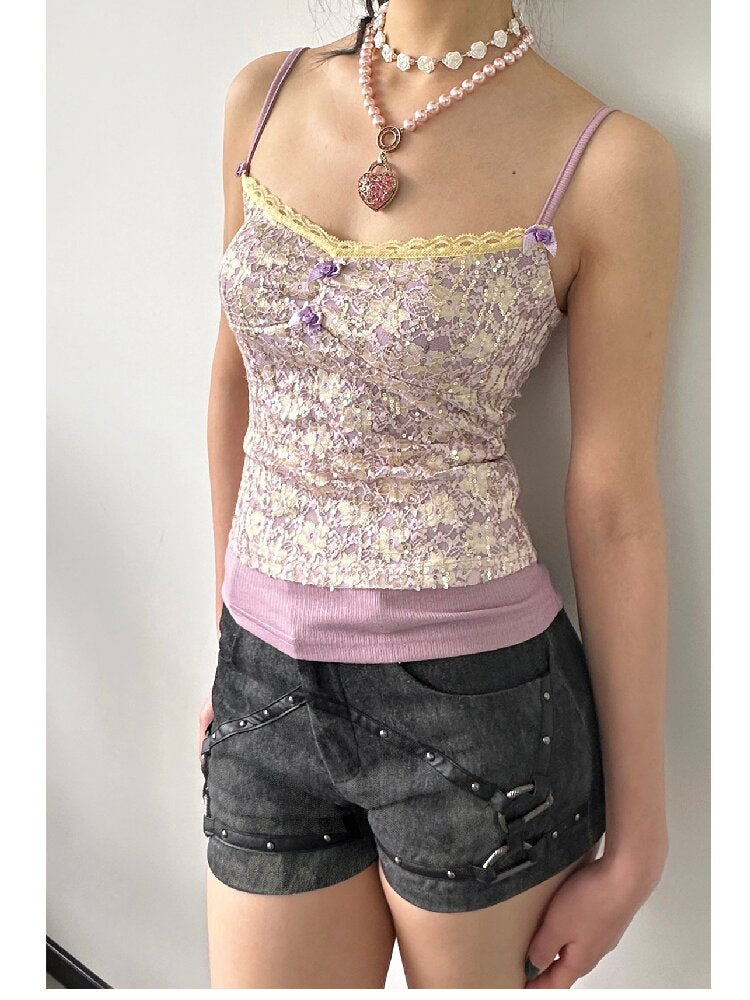 Tie-Dye Denim Studded Hot Pants【s0000018049】