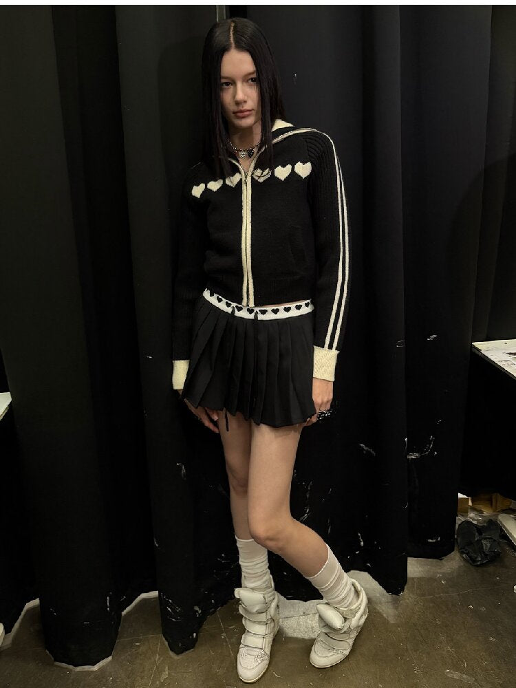 Love Jacquard Cropped Cardigan【s0000015872】