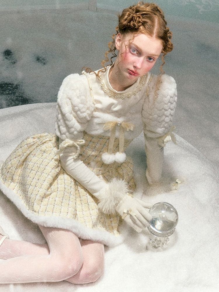 Knit Rabbit Fur Warm Split Finger Gloves【s0000006040】