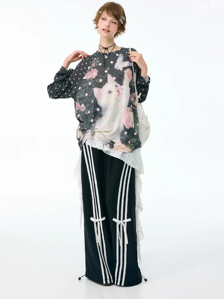 Polka Dot Raglan Cat Sleeve Shirt【s0000017885】
