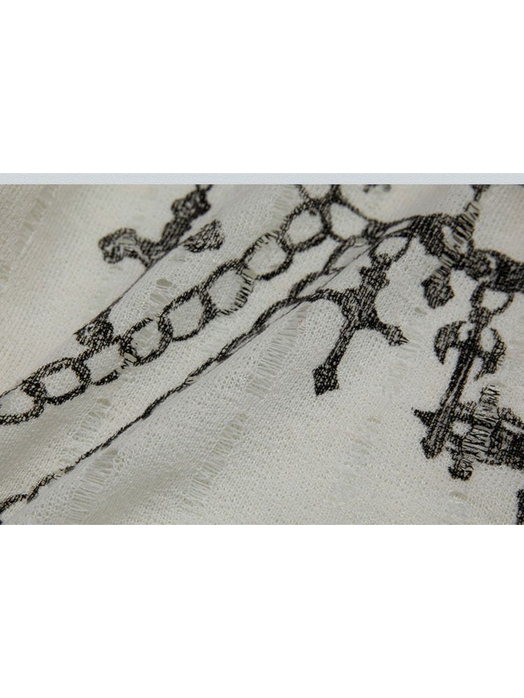 One-Line Neck Drawstring Long Sleeve T-Shirt【s0000008137】