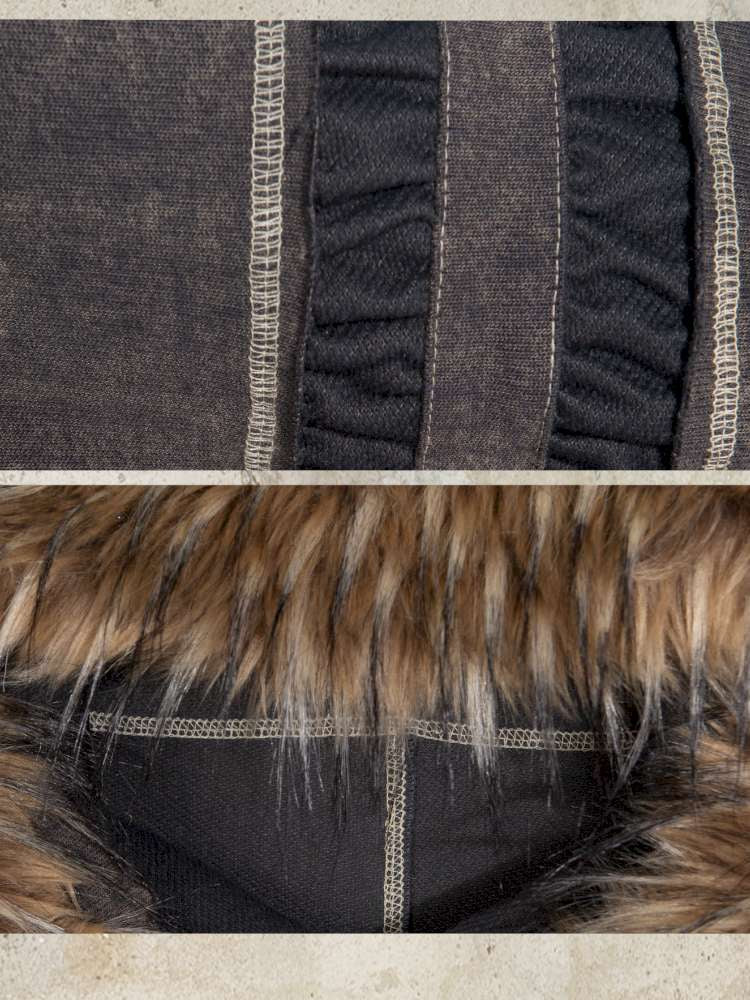 Lantern Sleeve Hooded Sweatshirt Jacket【s0000014493】