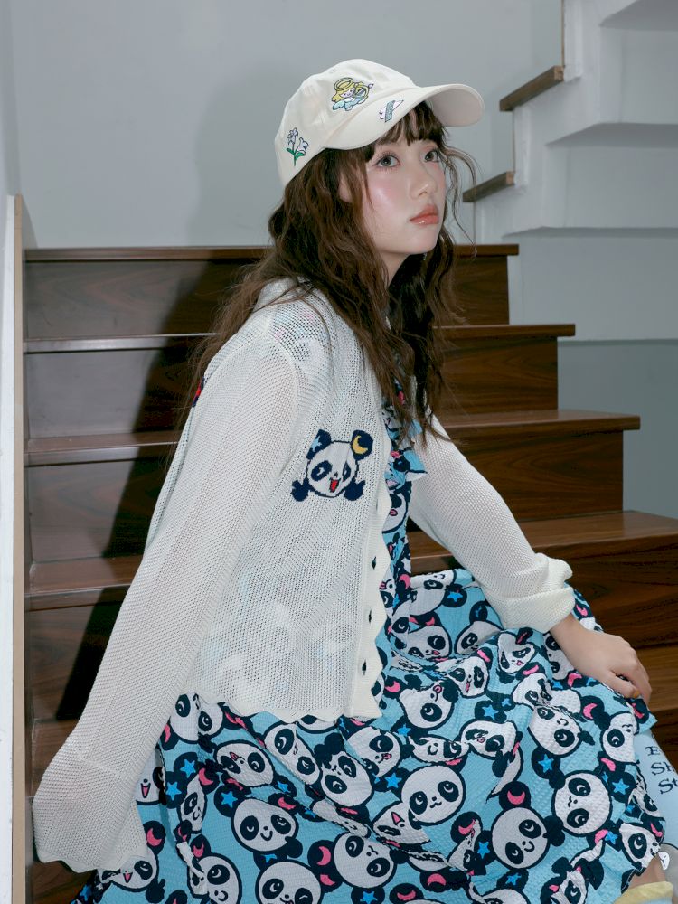 Blue panda pattern dress【s0000012757】