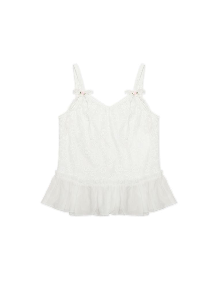Romantic Crochet Lace Bow Flower Camisole【s0000008665】
