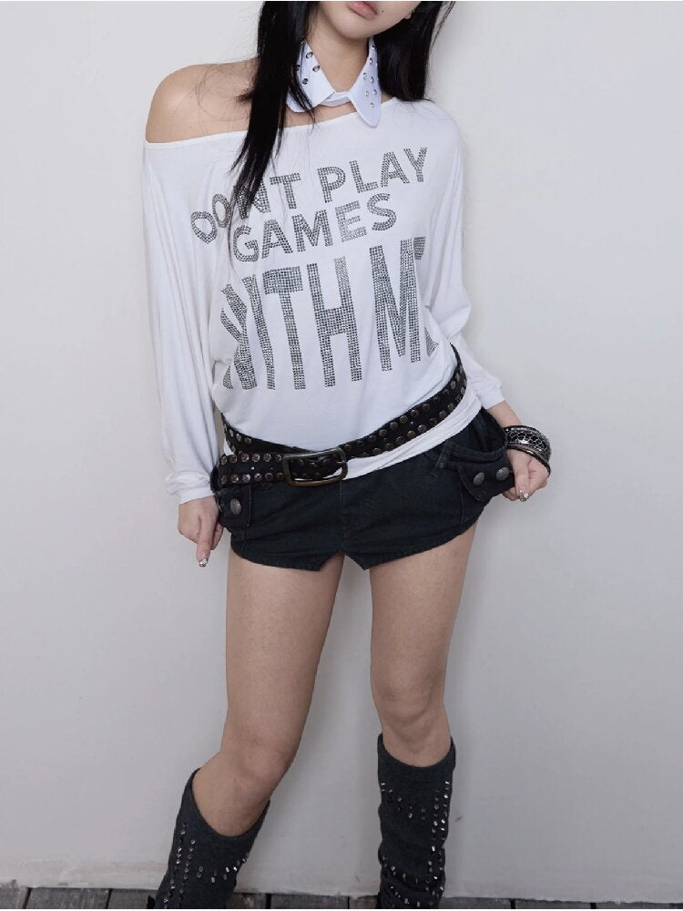Vintage Punk Diamond Bat T Shirt【s0000016951】