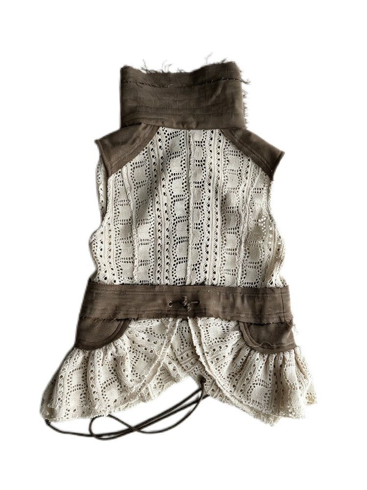 Forest Patchwork Button Knit Vest【s0000017978】