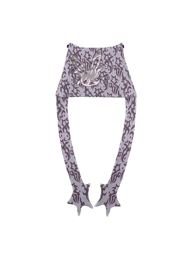 Bunny Skull Printed Knit Cap【s0000005964】