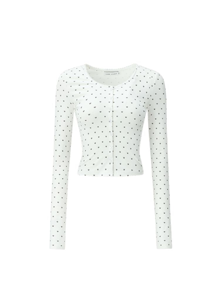 Knitted Lace Skinny Short Cardigan【s0000006281】