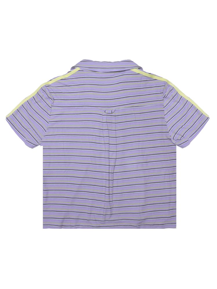 Striped Cuban Collar Short Sleeve Shirt【s0000006574】