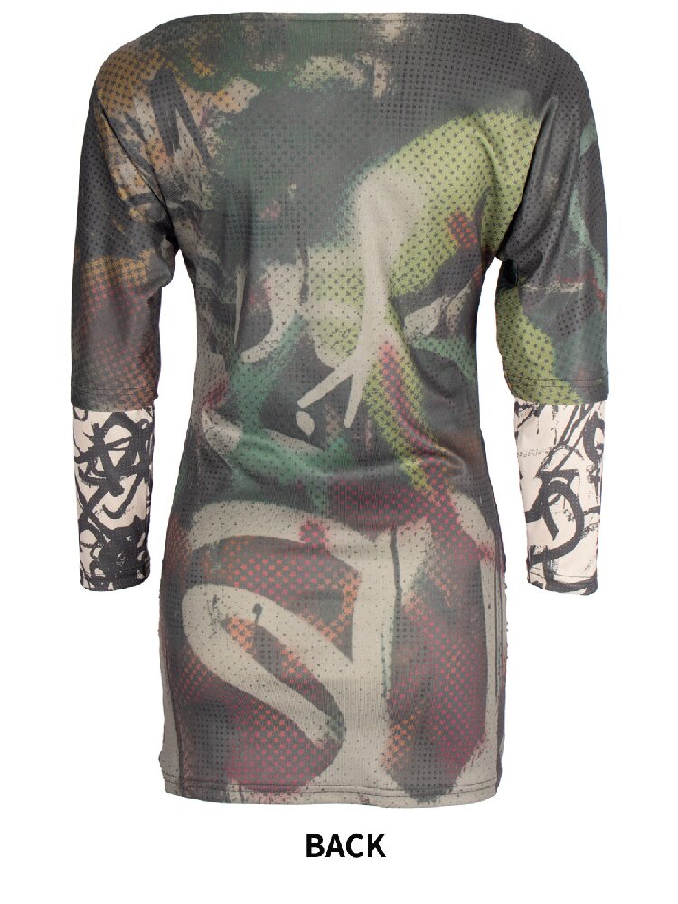 Graffiti Stitched Sleeve T-Shirt【s0000018062】