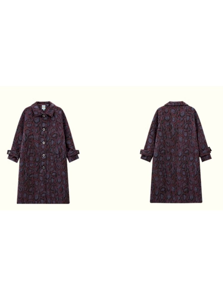 Leopard print tweed coat【s0000010095】