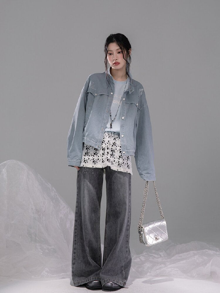 Old Rock Ripped Denim Jacket Set【s0000015748】