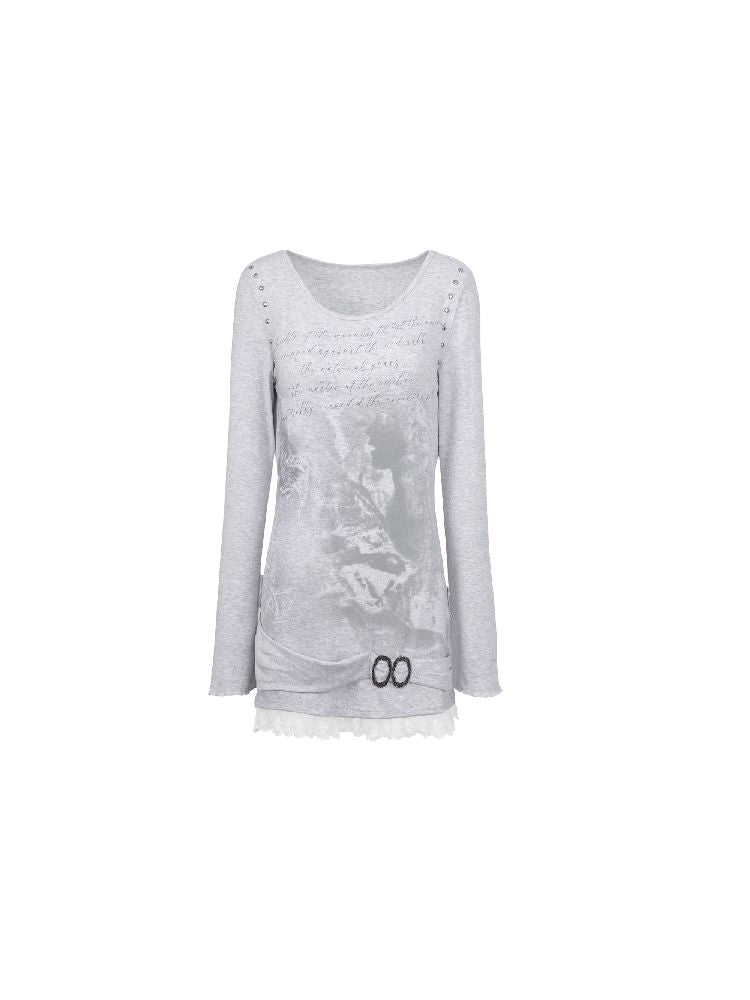 Lace Long Sleeve Bottom Top【s0000011275】