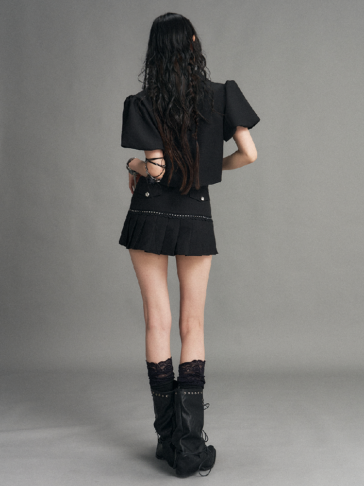 Palace Punk Metal Zipper A-line Skirt【s0000017523】