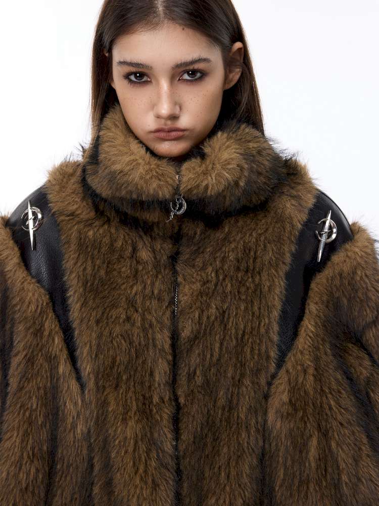 Electric Moon Stitching Fur Jacket【s0000015138】