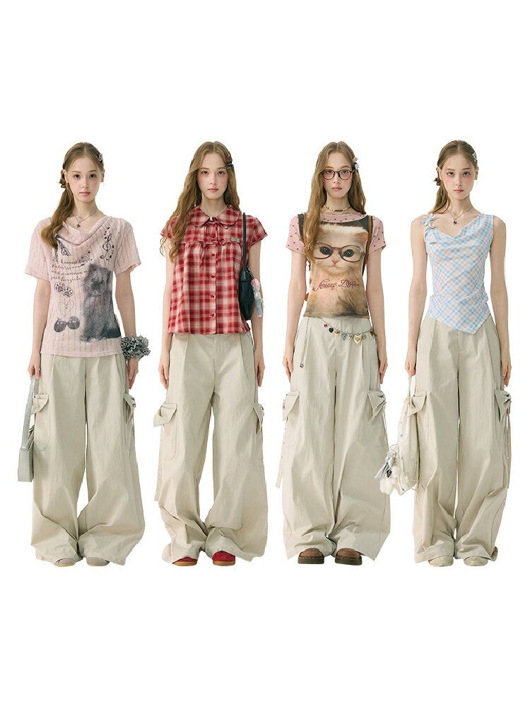 Apricot Bow High Waisted Trousers【s0000017150】