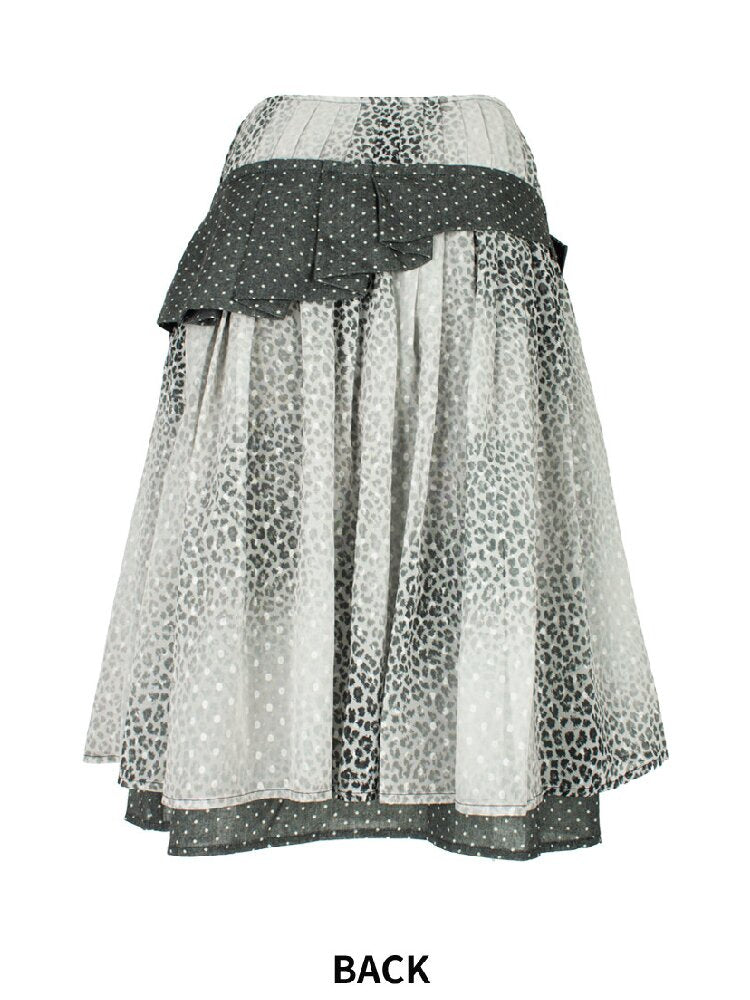 Cross Streamer Leopard Midi Skirt【s0000018088】
