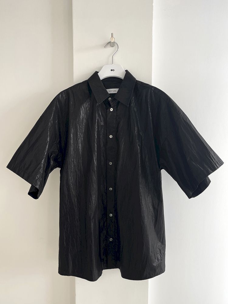 Coated Large Silhouette Shirt and Half Skirt Set【s0000007462】